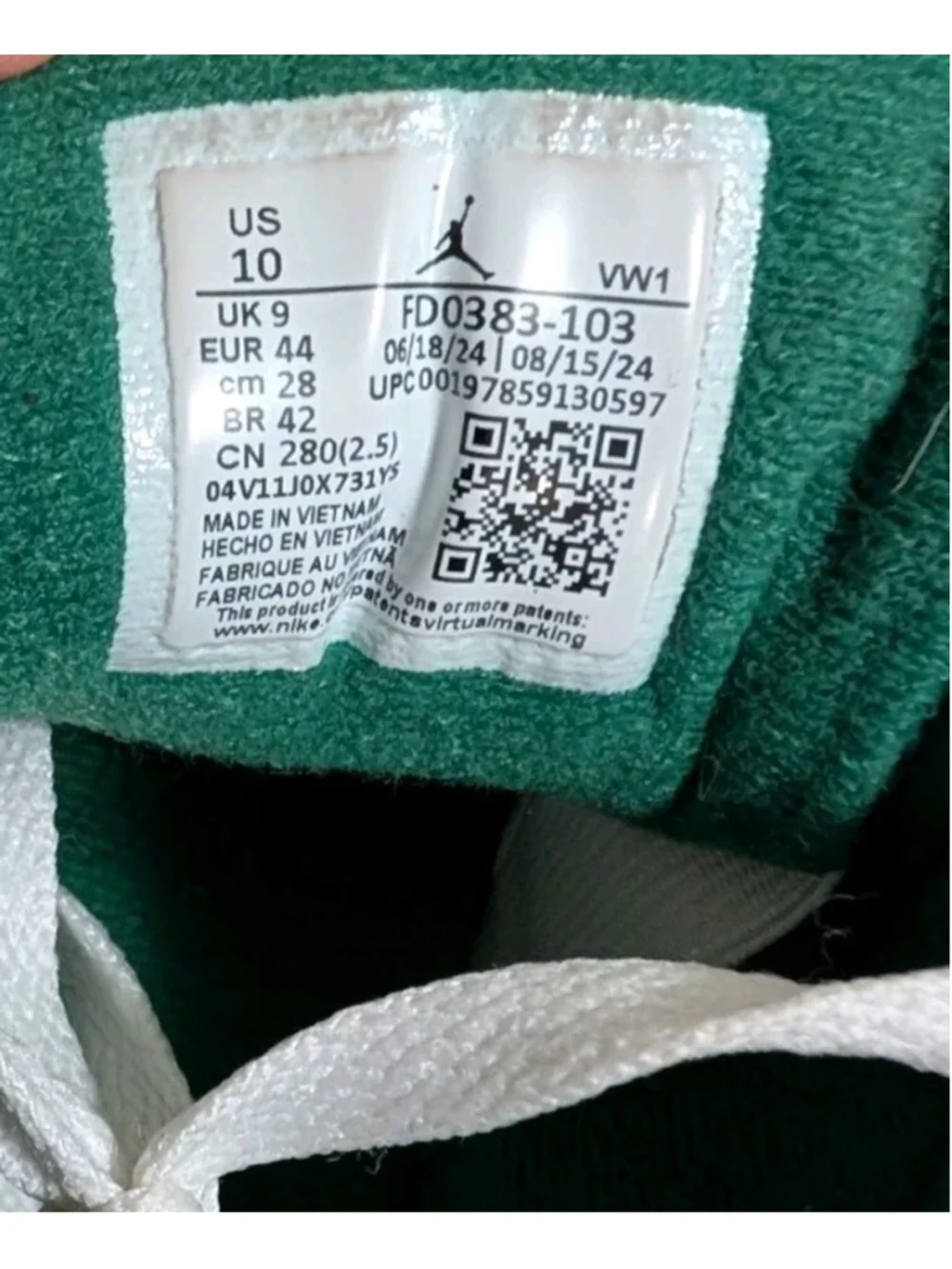Nike Air Jordan 2/3 Low White Pine Green US Men's Size 10 F105